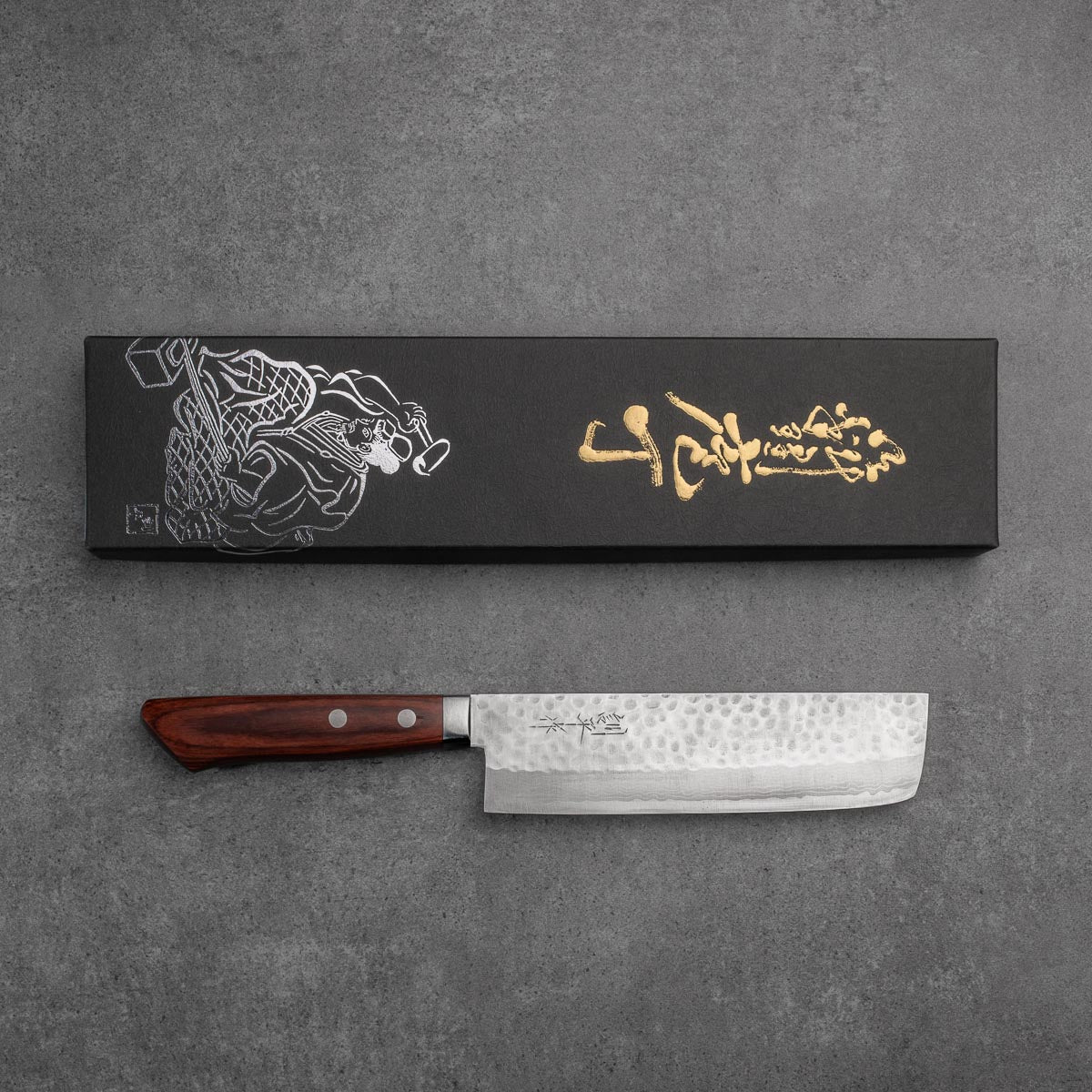 NAKIRI - Damaszk - Kalapált BARNA  markolattal - VG-10 - 165mm