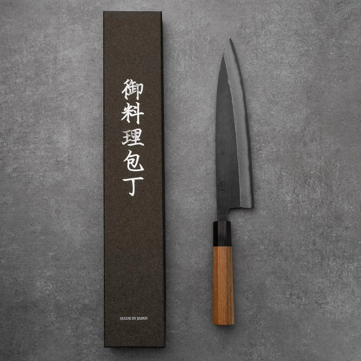 GYUTO - Kumokage Sorozat - Damaszk - Teakfa - Blue #2 - 240mm