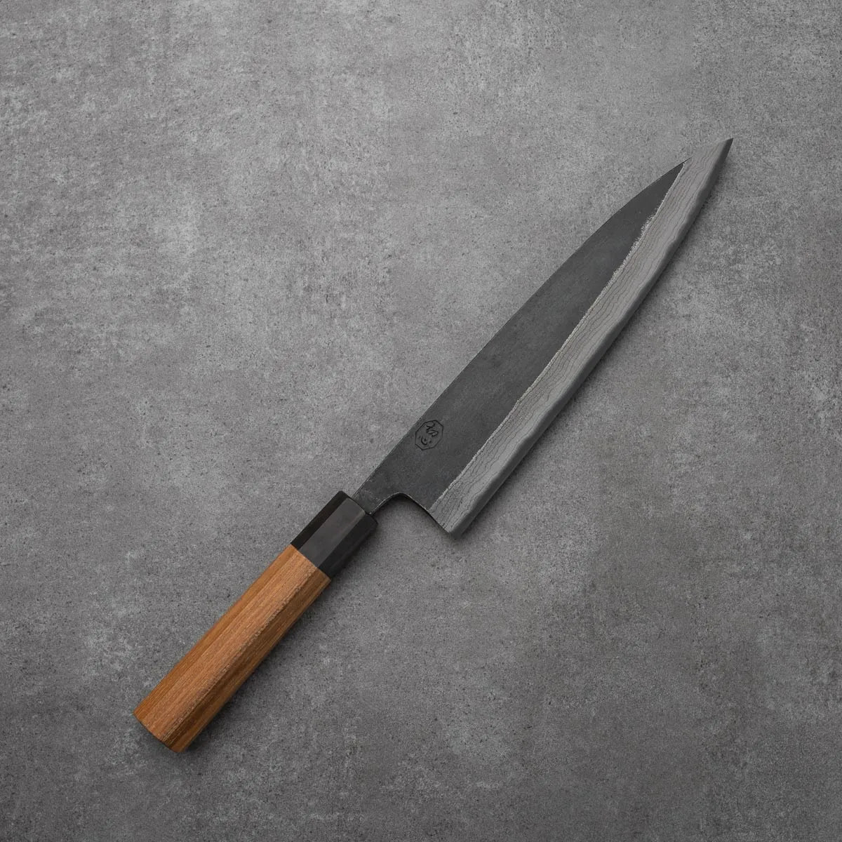 GYUTO - Kumokage Sorozat - Damaszk - Teakfa - Blue #2 - 240mm