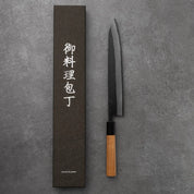 Kiritsuke SUJIHIKI - Kumokage Sorozat - Damaszk - Teakfa - Aogami Blue #2 - 250mm