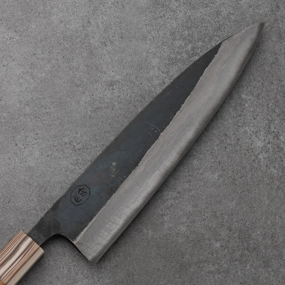 GYUTO - Kumokage Sorozat - Damaszk - Teak fa  - Blue #2 - 210mm