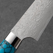 Takeshi Saji R2/SG2 Damascus Diamond finish Petty Blue Turquois 130 mm