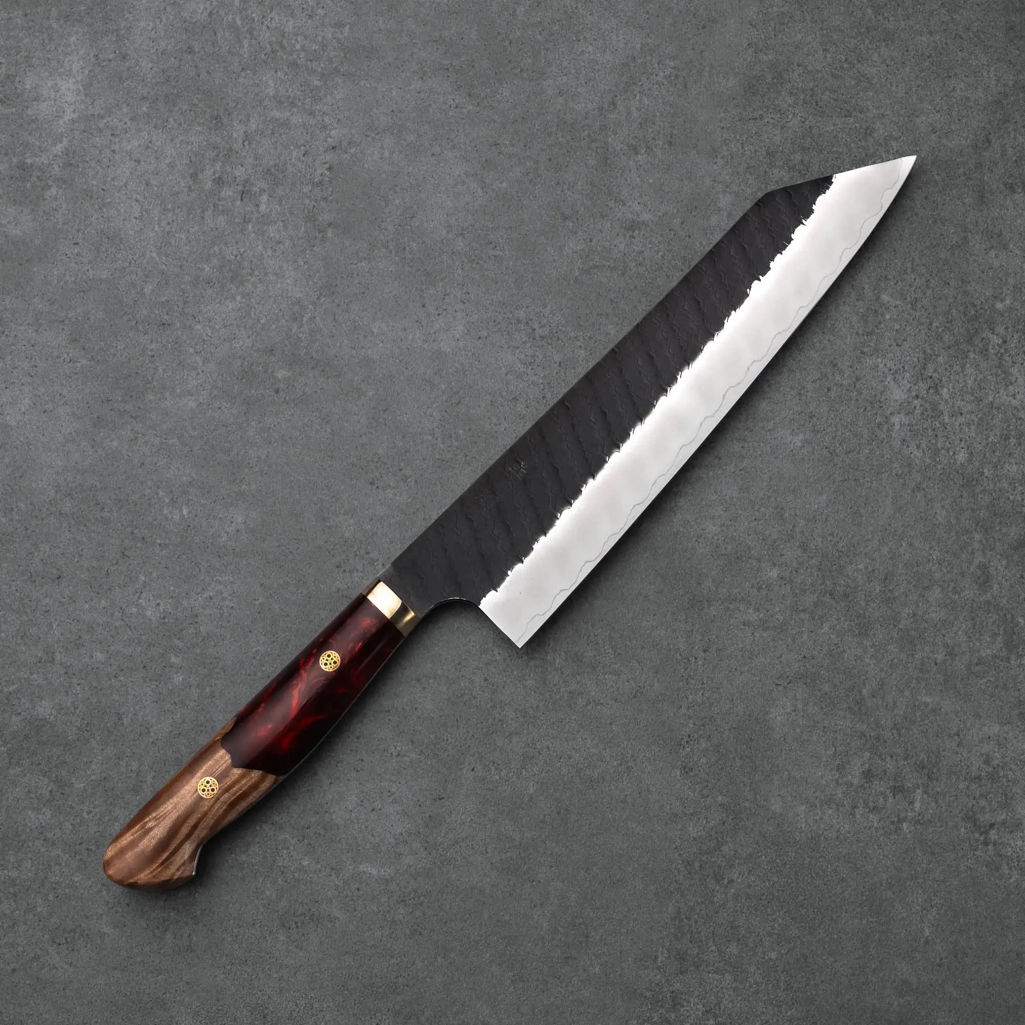 KIRITSUKE GYUTO - R2/SG2 - Tsuchime Kurouchi - Polírozott Akril - 240 mm