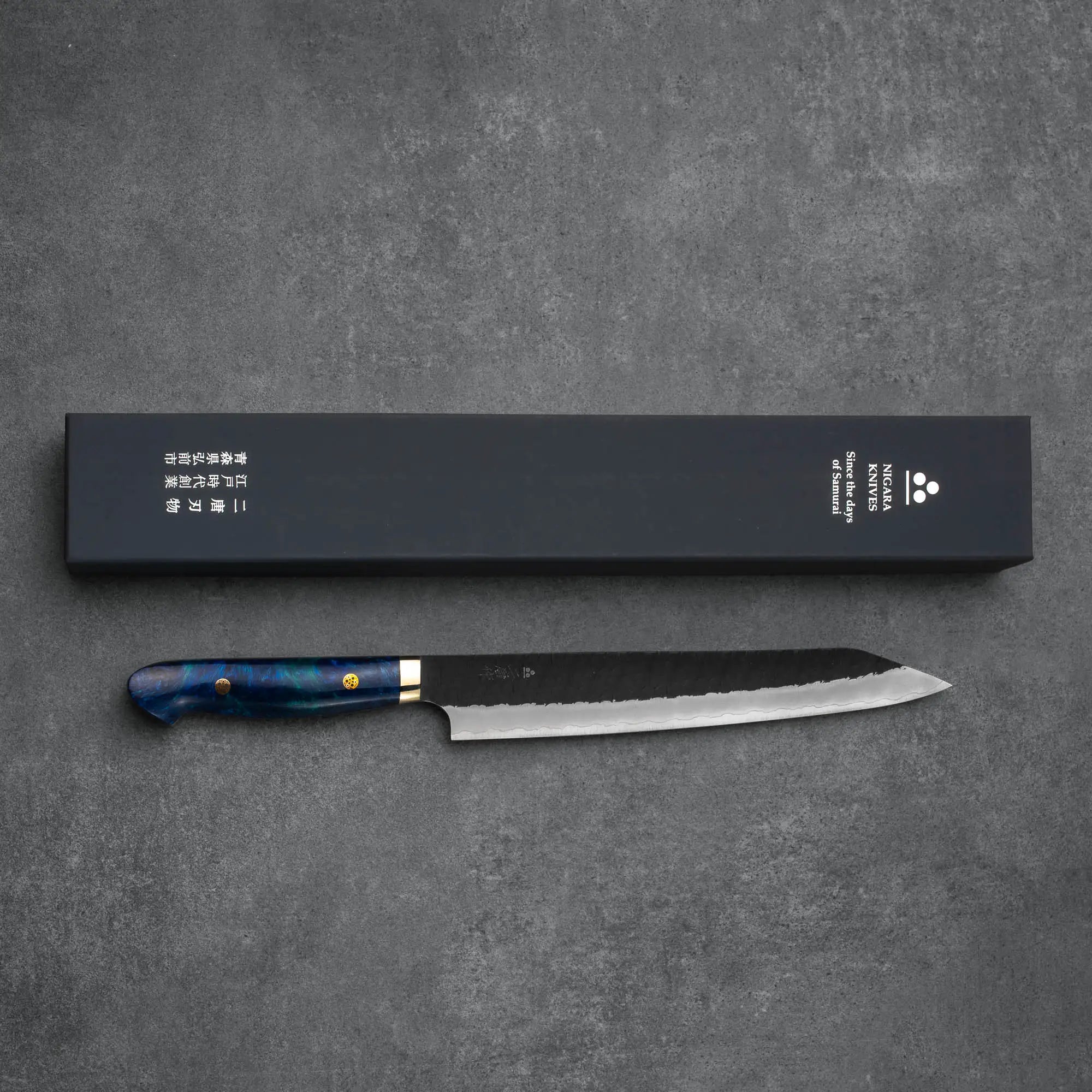 KIRITSUKE SUJIHIKI - R2/SG2 - Tsuchime Kurouchi - Polírozott Akril - 255 mm