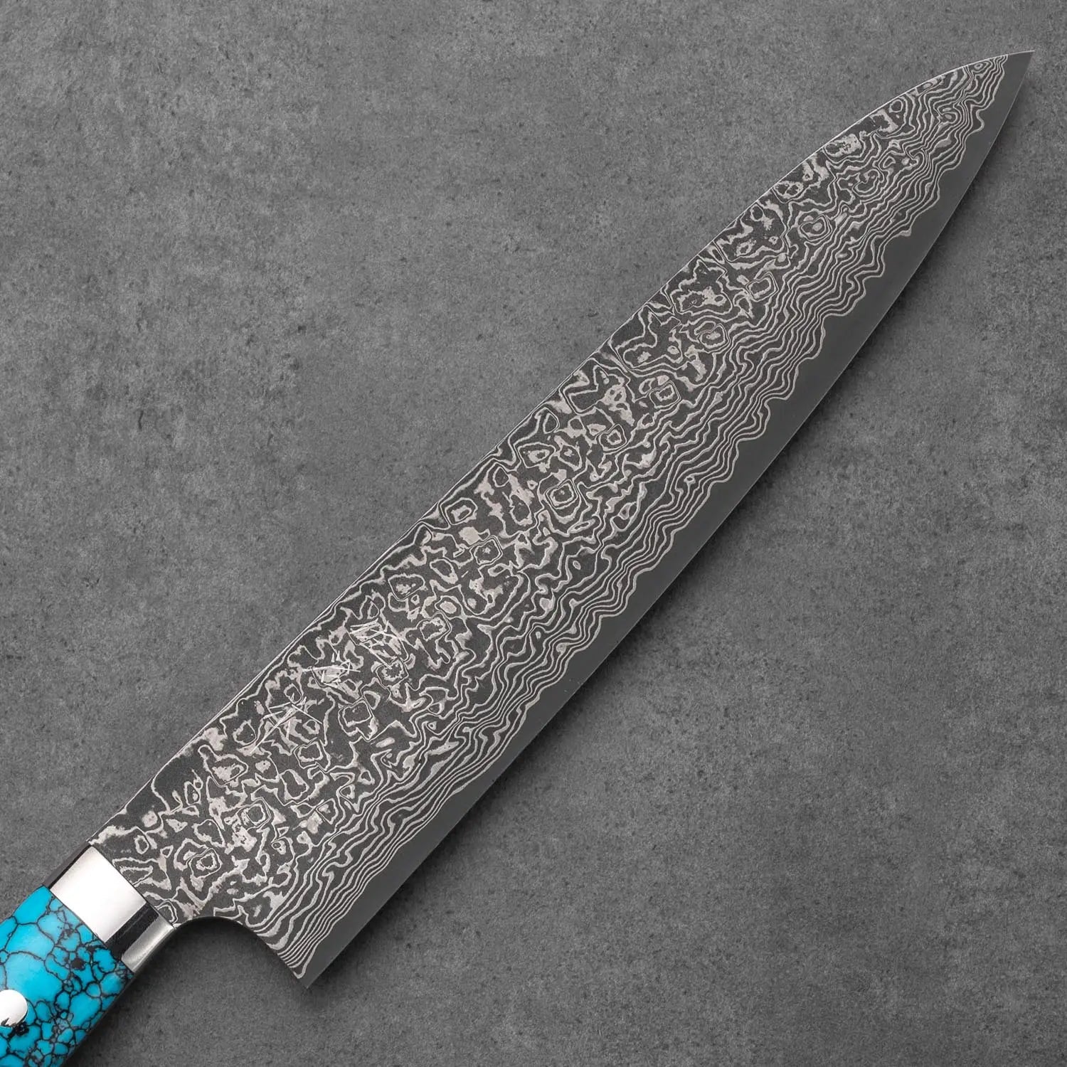 GYUTO - Fekete (Nikkel) Damaszk - Kék Türkiz - SG2 - 240mm