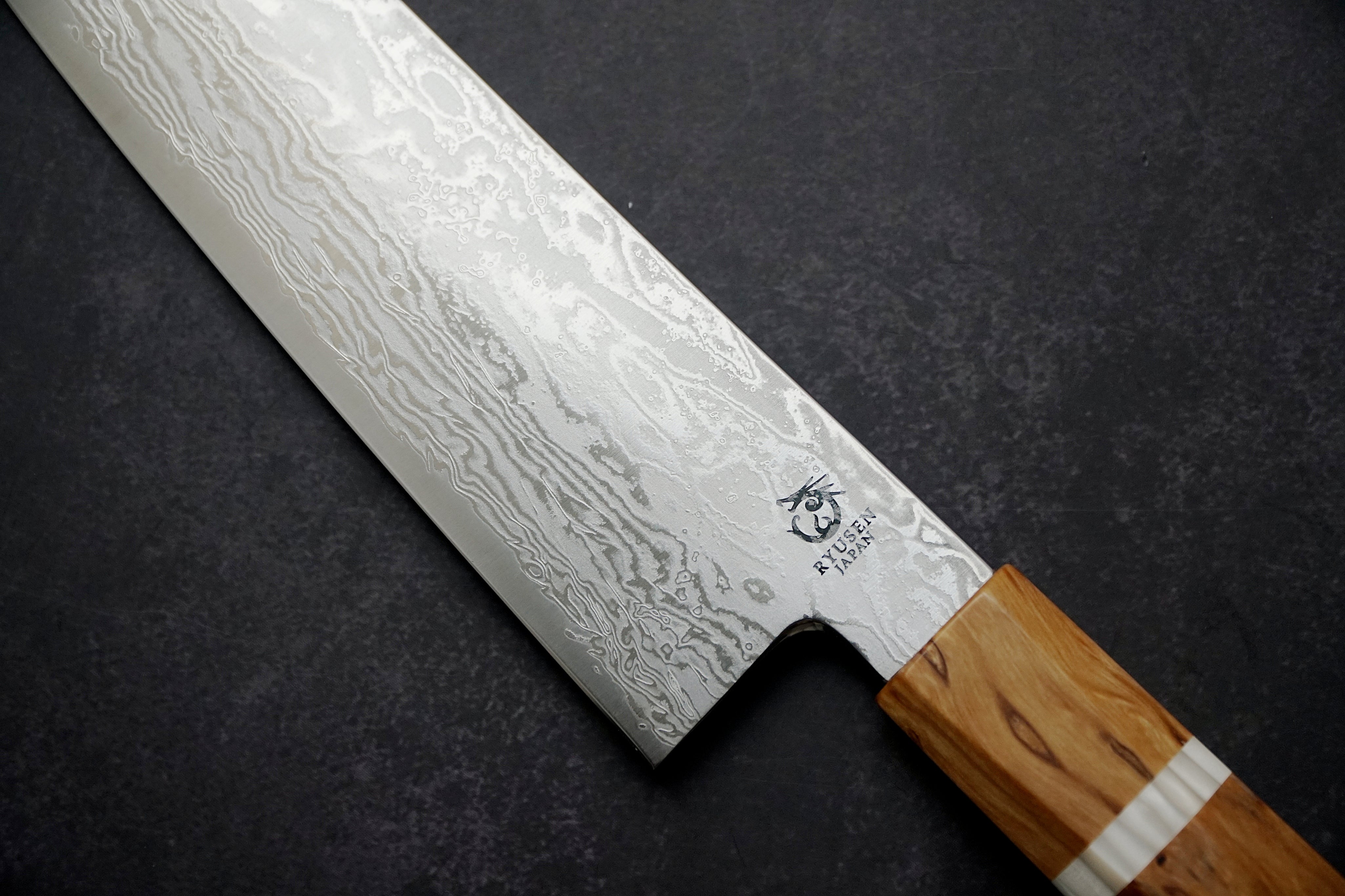 Ryusen - Fukakuryu Wa széria - ATS314 63 réteg damaszk - KIRITSUKE SANTOKU 170mm