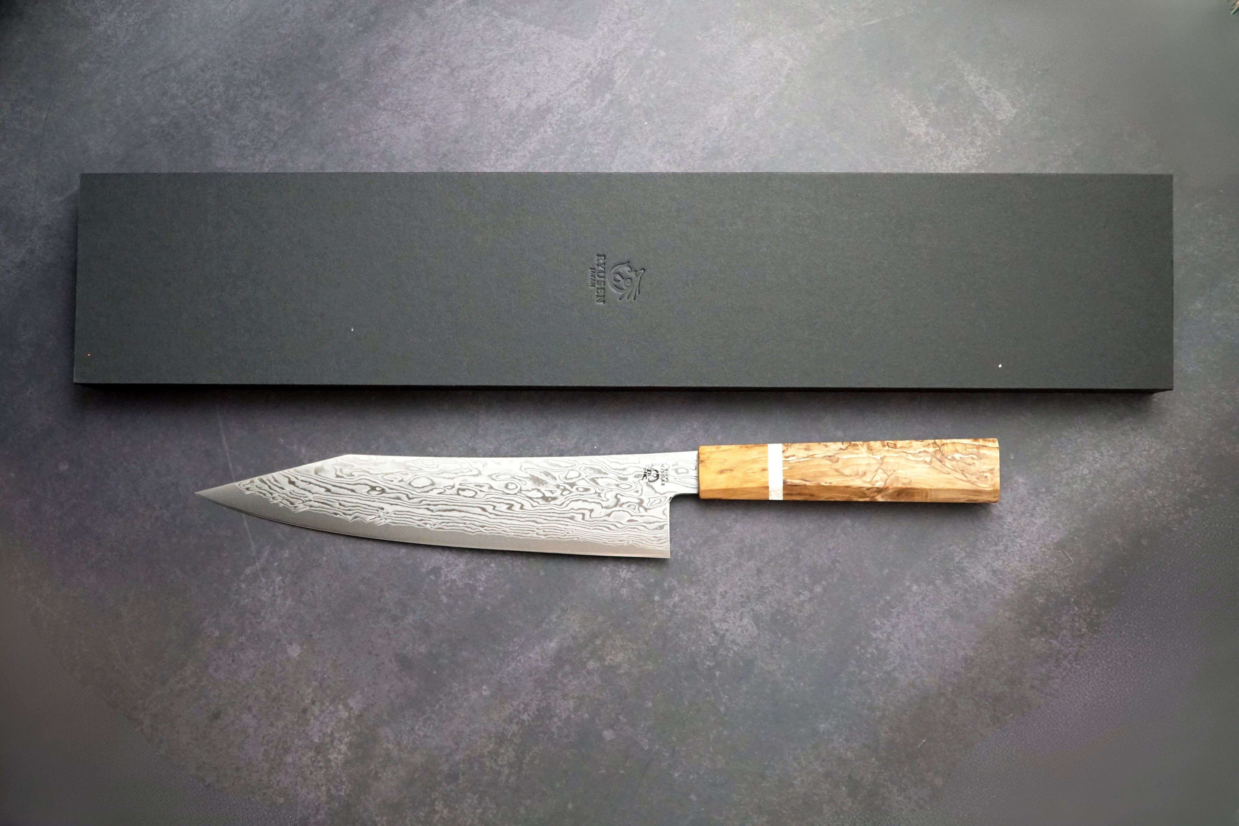 Ryusen - Fukakuryu Wa széria - ATS314 63 réteg damaszk - KIRITSUKE GYUTO 210mm