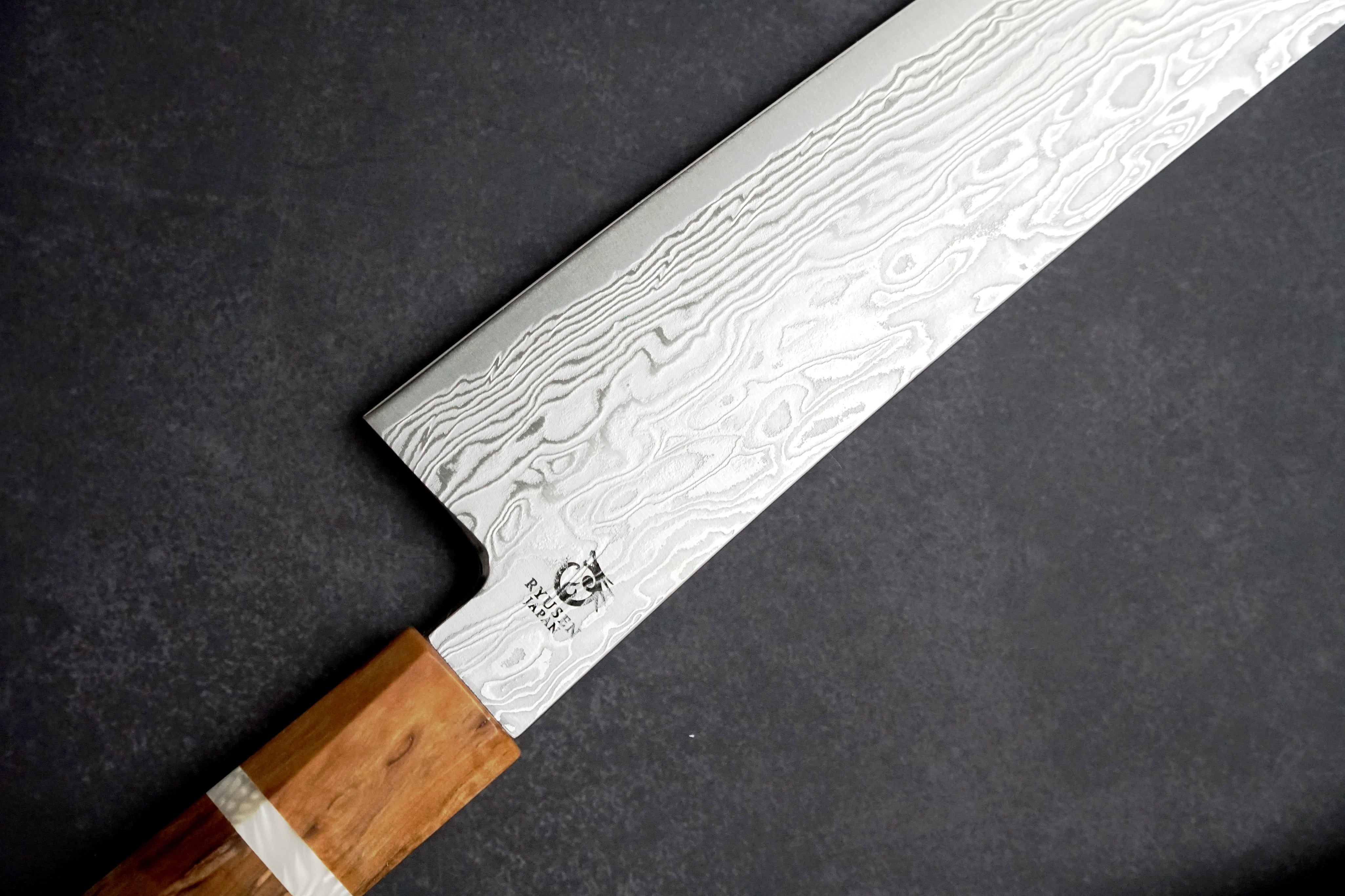 Ryusen - Fukakuryu Wa széria - ATS314 63 réteg damaszk - KIRITSUKE GYUTO 210mm