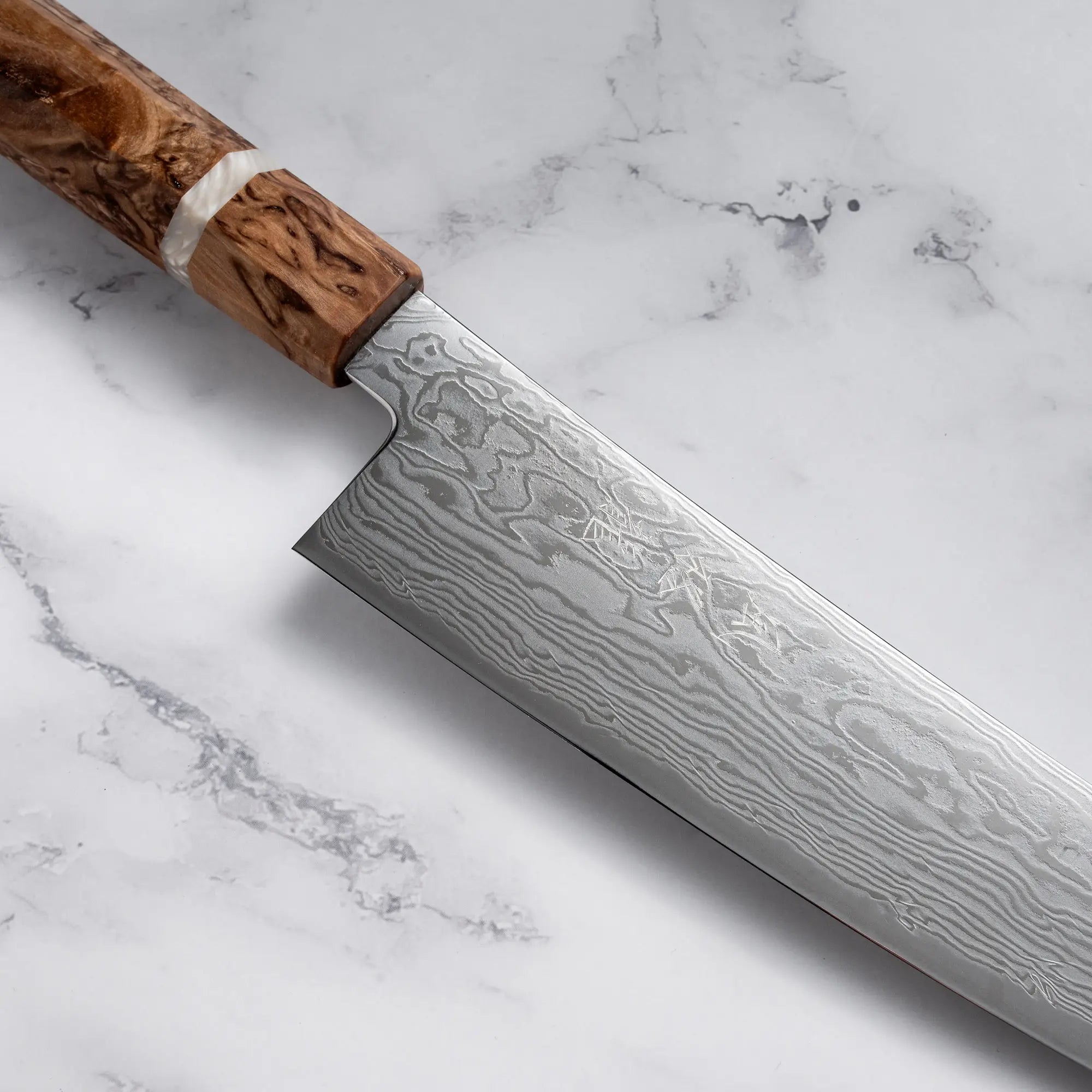 Ryusen - Fukakuryu Wa széria - ATS314 63 réteg damaszk - KIRITSUKE GYUTO - 210mm