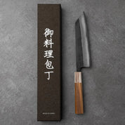 BUNKA - Kumokage Sorozat - Damaszk - Teak fa - Blue #2 - 180mm