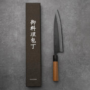 GYUTO - Kumokage Sorozat - Damaszk - Teakfa - Blue #2 - 240mm