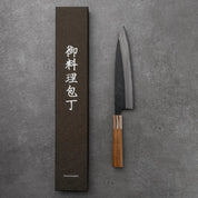 GYUTO - Kumokage Sorozat - Damaszk - Teak fa  - Blue #2 - 210mm