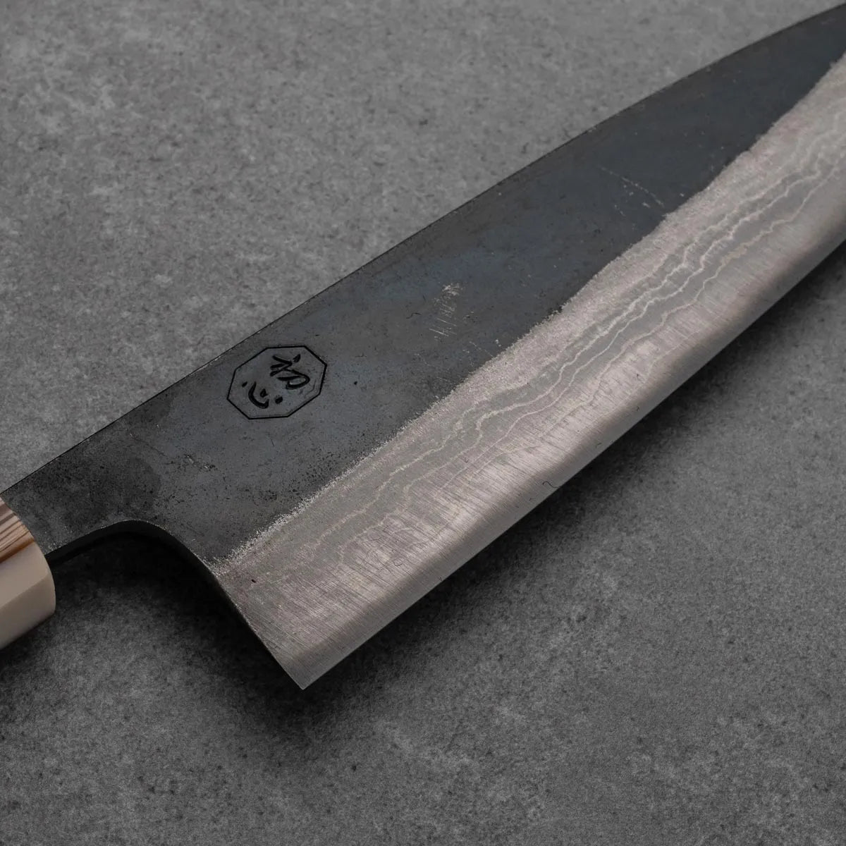 GYUTO - Kumokage Sorozat - Damaszk - Teak fa  - Blue #2 - 210mm