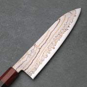 SANTOKU - Blue #2 - Hayabusa Rainbow Damascus - Wenge - 180 mm