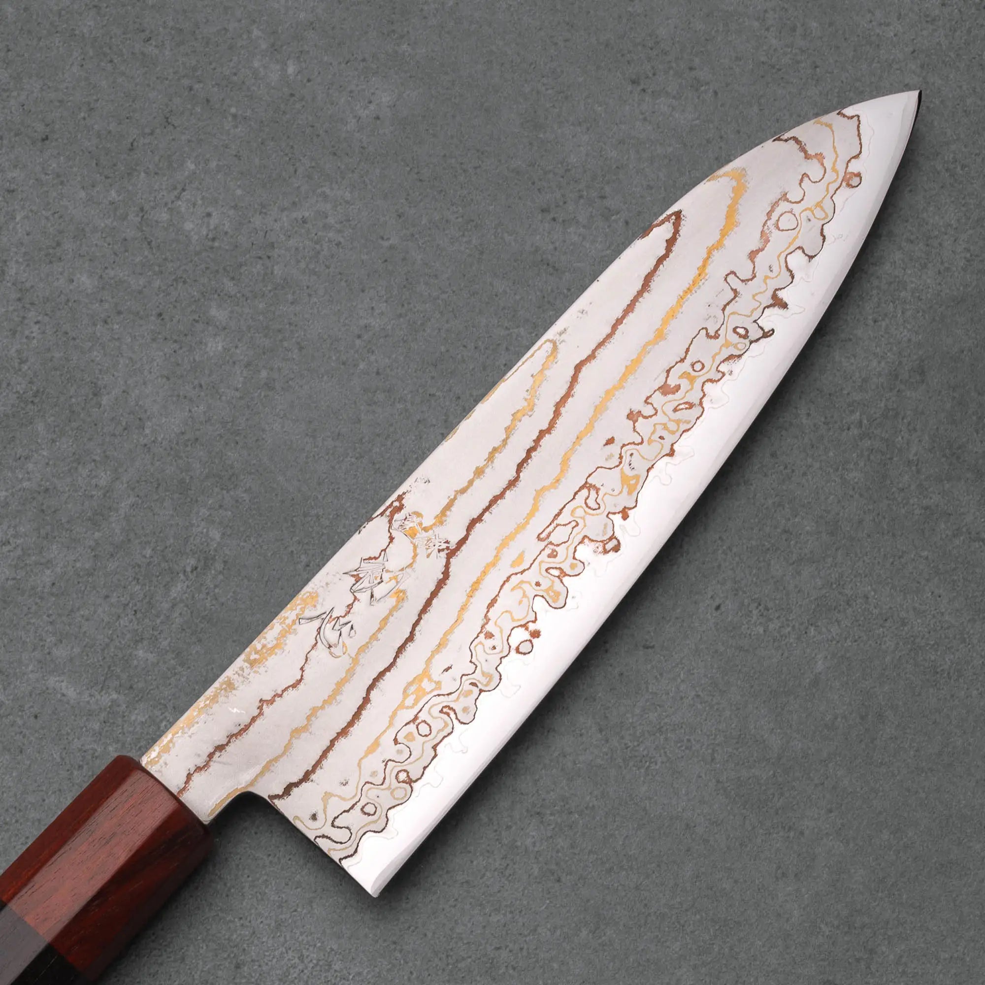 SANTOKU - Blue #2 - Hayabusa Rainbow Damascus - Wenge - 180 mm