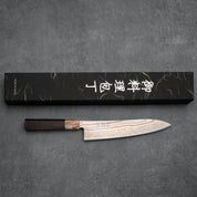 GYUTO - Blue #2 - Hayabusa Rainbow Damascus - Wenge - 210 mm