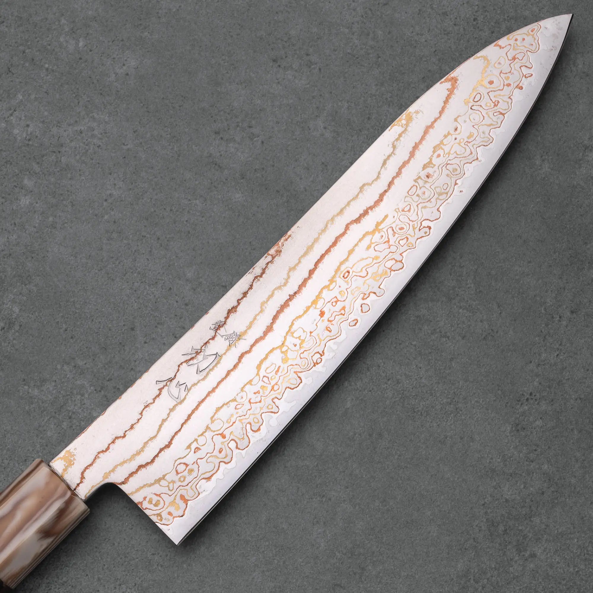 GYUTO - Blue #2 - Hayabusa Rainbow Damascus - Wenge - 210 mm