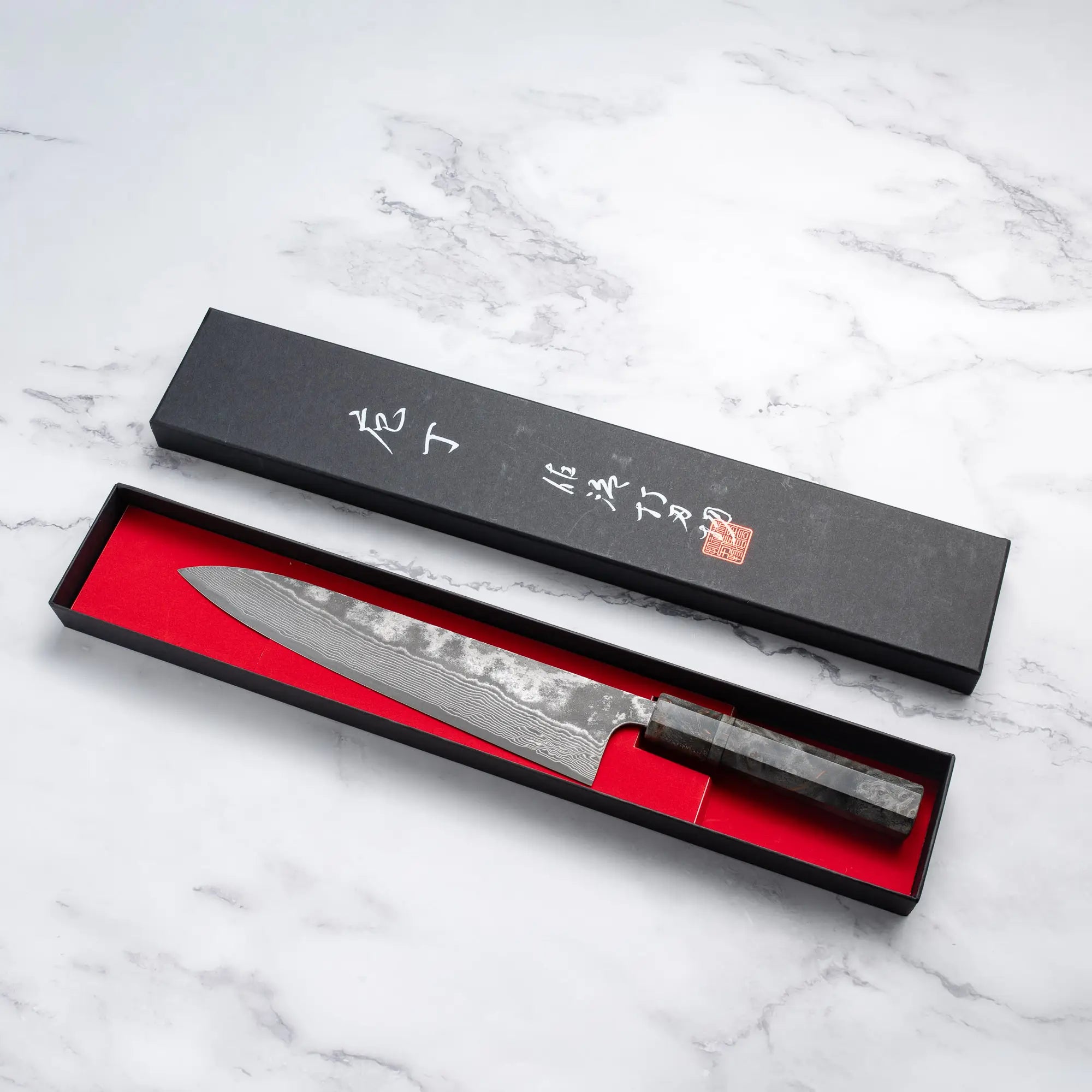 Takeshi Saji - VG10 - Damascus Black Finish - GYUTO - 240 mm