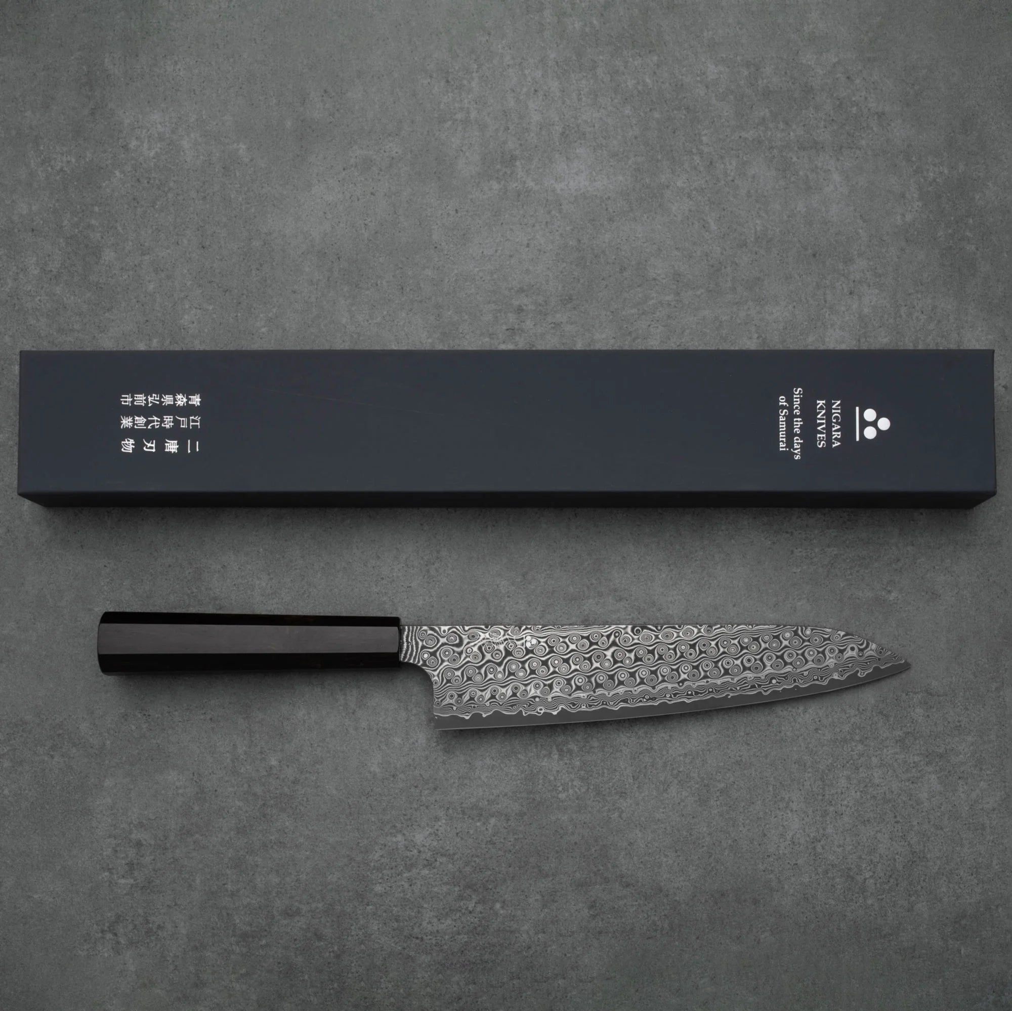 Nigara Gyuto SG2 Anmon Damaszk Ébenfa 240mm