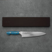 Yoshimi Kato SG2 Kaku-Tsuchime Gyuto Blue 210 mm