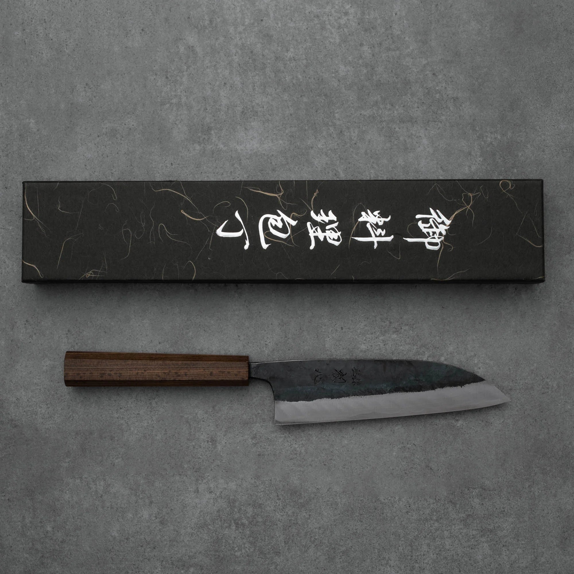 Hatsukokoro Kuronami Blue2# Kurouchi Iron clad Santoku 165mm