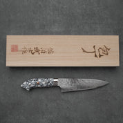 Takeshi Saji R2/SG2 Damascus Diamond finish Petty White Turquois 130 mm