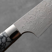 Takeshi Saji R2/SG2 Damascus Diamond finish Petty White Turquois 90 mm