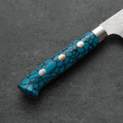 Takeshi Saji R2/SG2 Damascus Diamond finish Petty Blue Turquois 90 mm