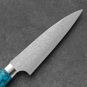 Takeshi Saji R2/SG2 Damascus Diamond finish Petty Blue Turquois 130 mm