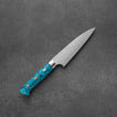 Takeshi Saji R2/SG2 Damascus Diamond finish Petty Blue Turquois 130 mm