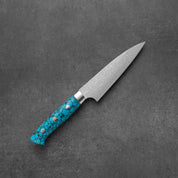 Takeshi Saji R2/SG2 Damascus Diamond finish Petty Blue Turquois 130 mm