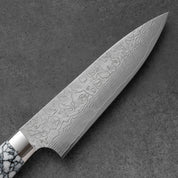 Takeshi Saji R2/SG2 Damascus Diamond finish Petty White Turquois 130 mm