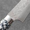 Takeshi Saji R2/SG2 Damascus Diamond finish Petty White Turquois 130 mm