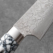 Takeshi Saji R2/SG2 Damascus Diamond finish Petty White Turquois 130 mm