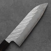 Nigara VG-10 Damascus Tsuchime Santoku Ebony 180 mm