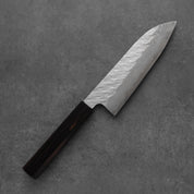 Nigara VG-10 Damascus Tsuchime Santoku Ebony 180 mm