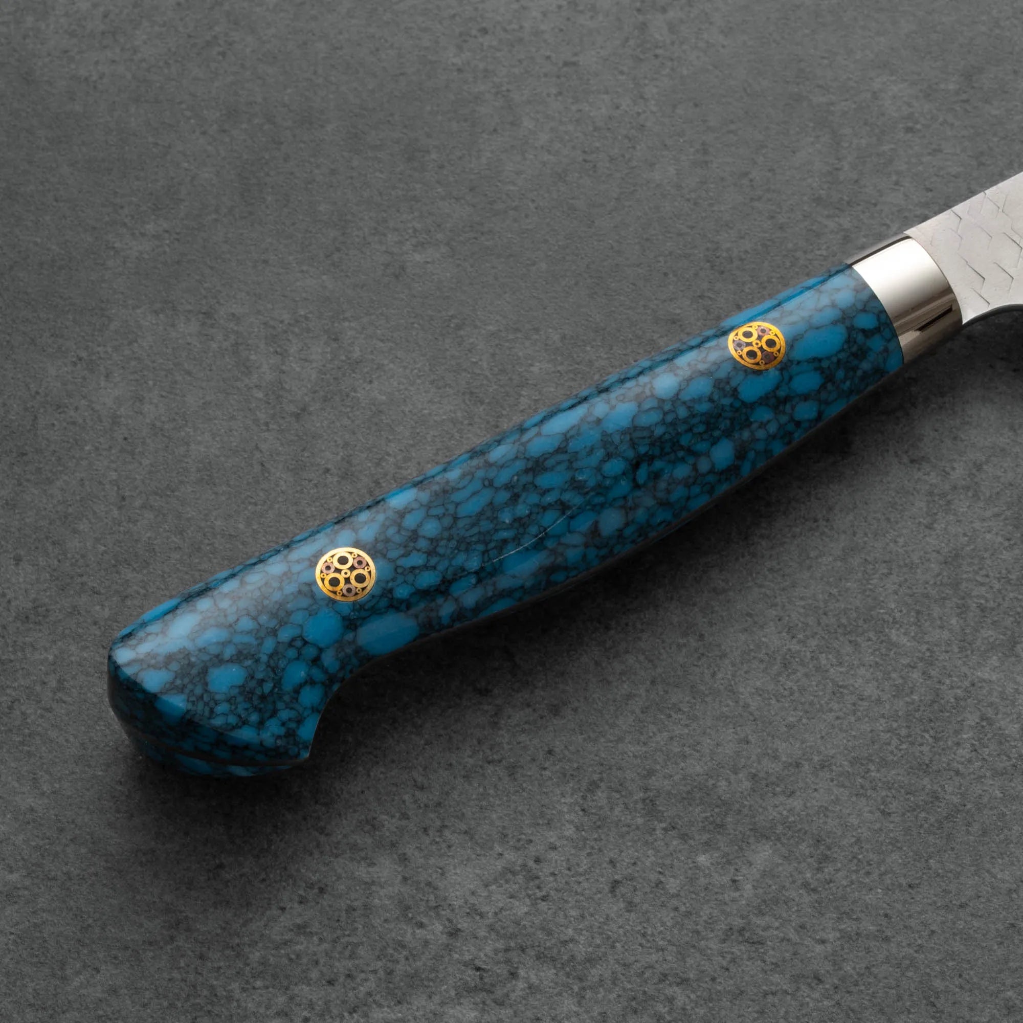 Nigara SG2 Migaki Tsuchime Kiritsuke Petty Blue Turquoise 150 mm