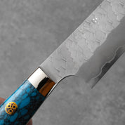 Nigara SG2 Migaki Tsuchime Kiritsuke Petty Blue Turquoise 150 mm