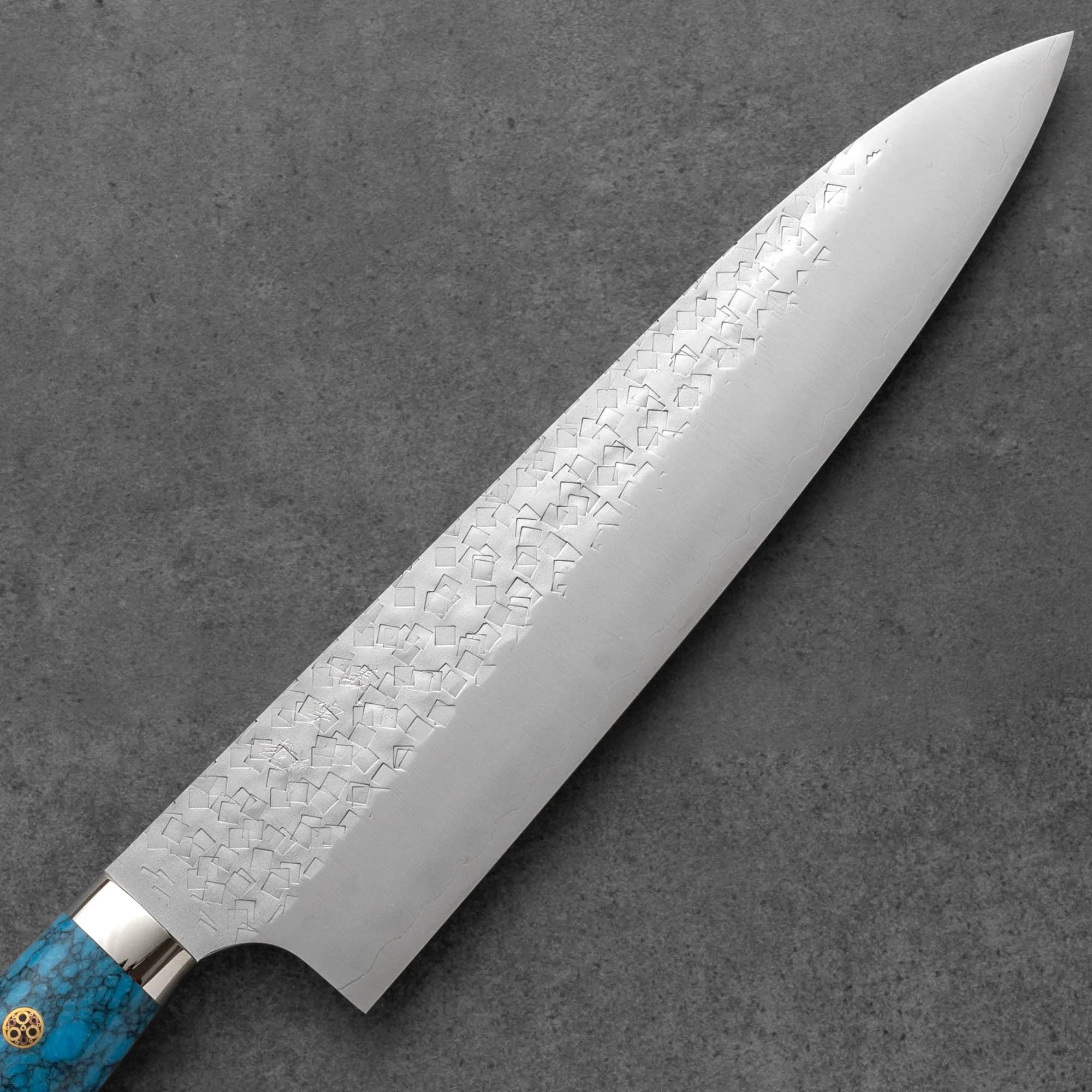 Yoshimi Kato SG2 Kaku-Tsuchime Gyuto Blue 210 mm