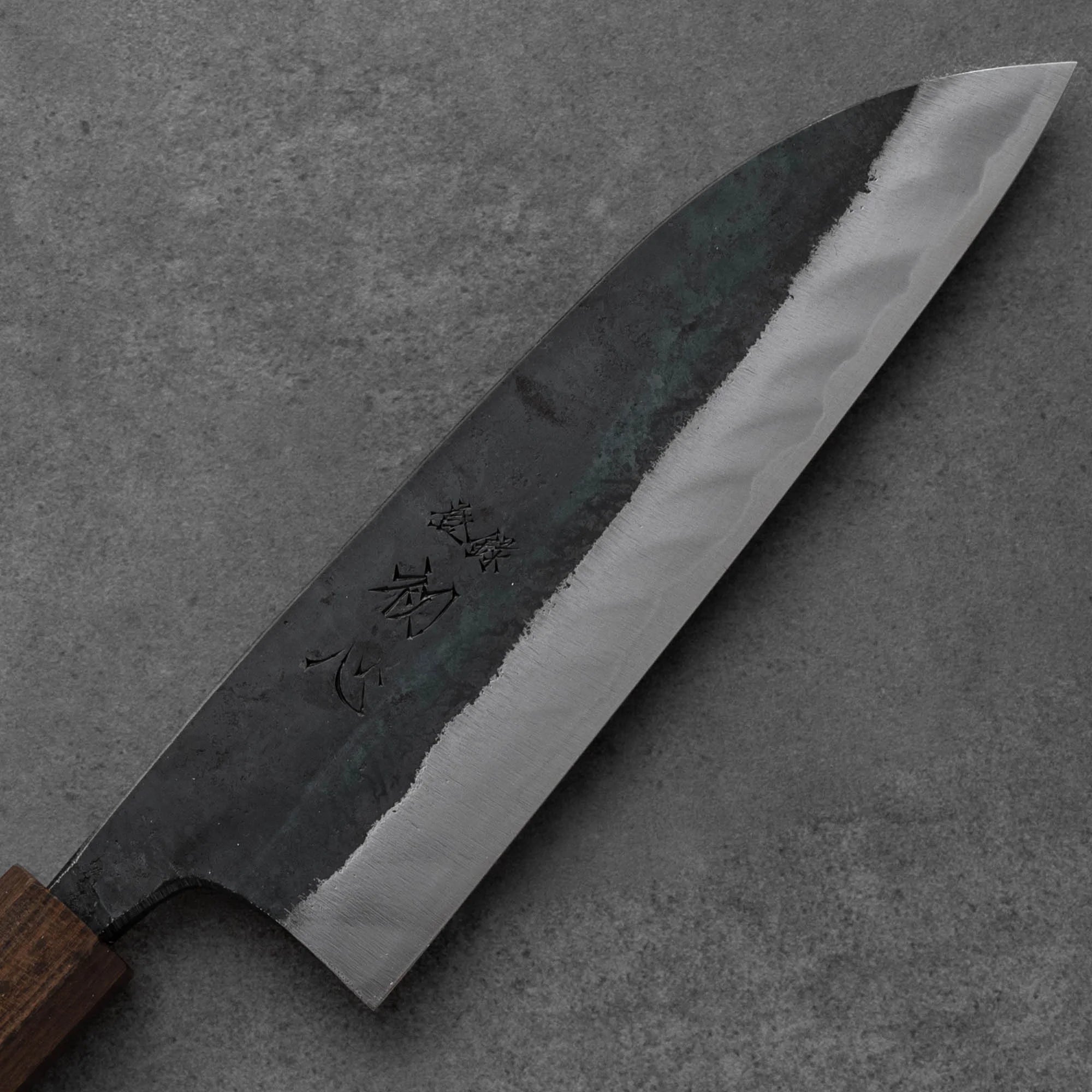 Hatsukokoro Kuronami Blue2# Kurouchi Iron clad Santoku 165mm