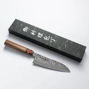 Shigeki Tanaka SG-2 Santoku Zebrano markolattal.