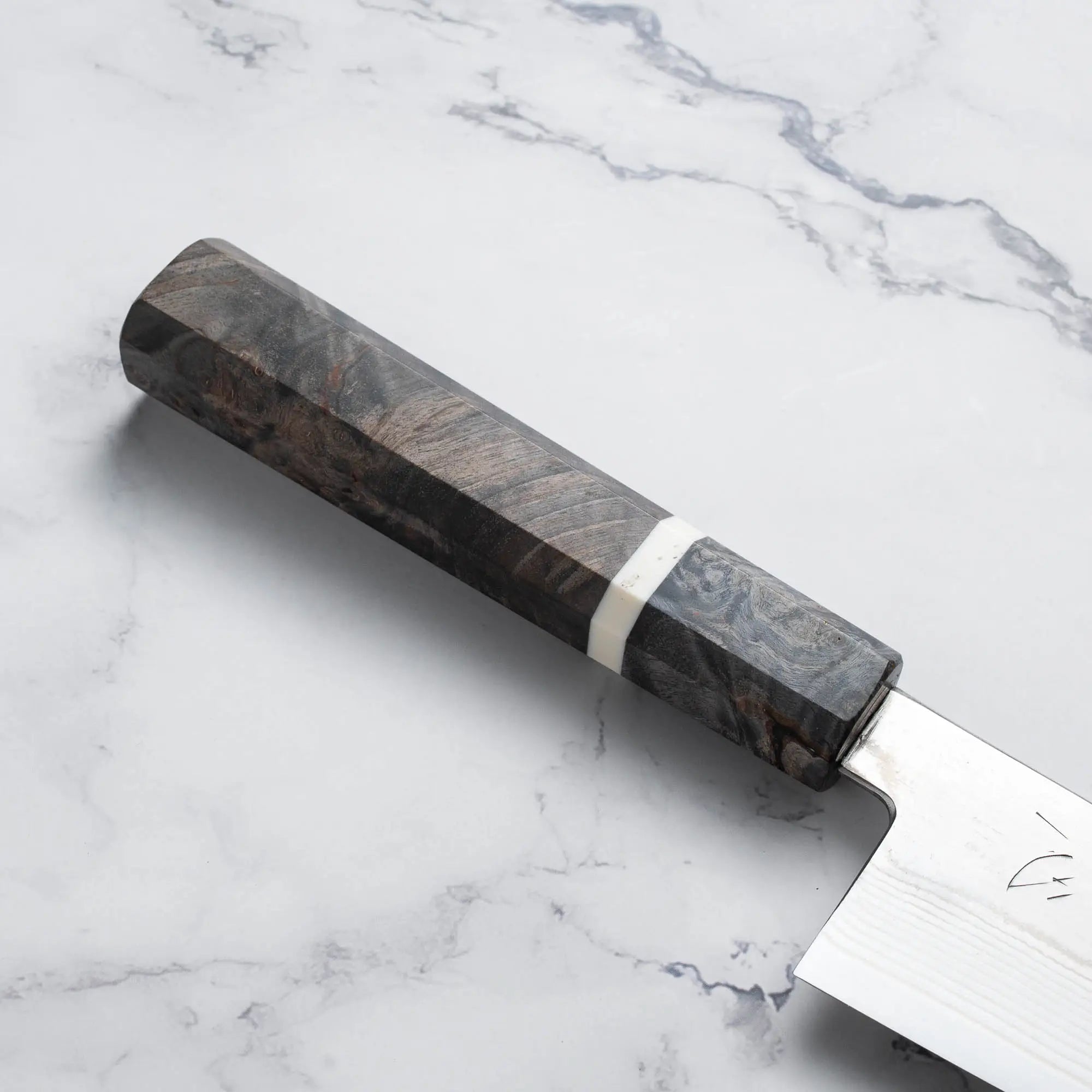 HATSUKOKORO - Ginsou Ginsan - Nickel Damascus - SANTOKU - 180mm