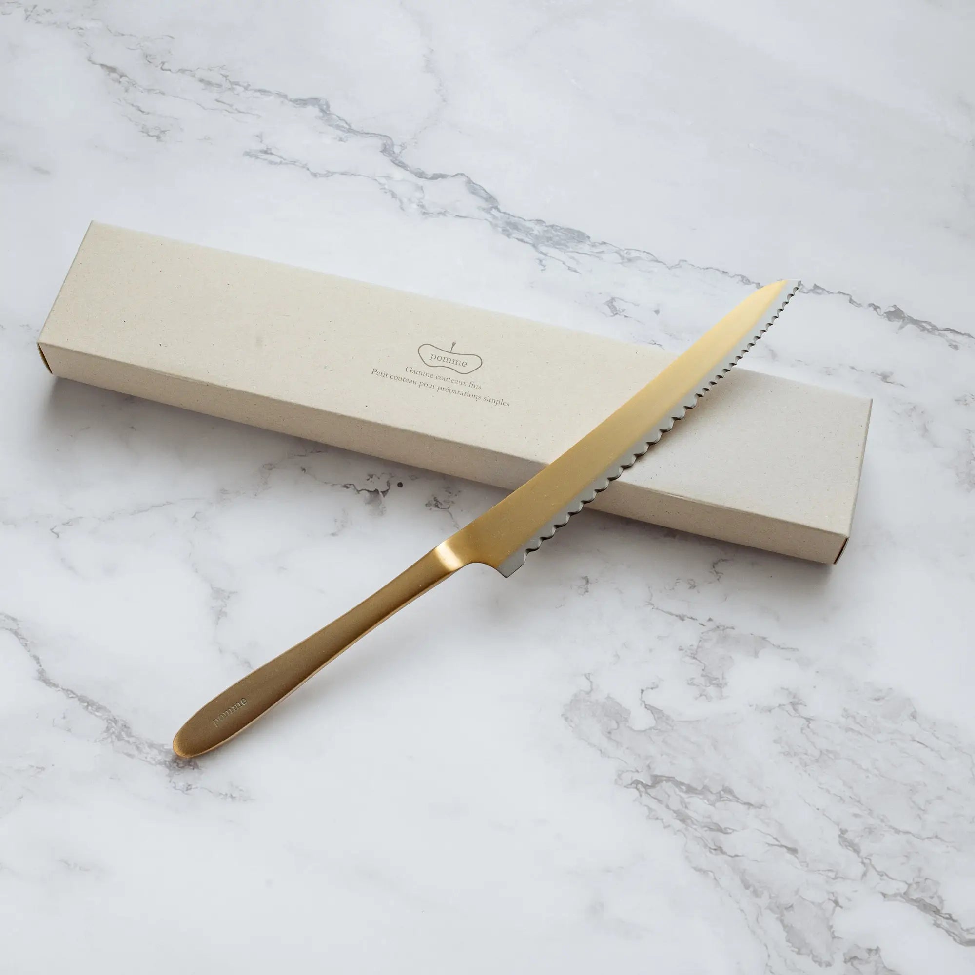 Aranyozott késkészlet, 3db - kézzel készült - "pomme" sorozat - Shizu Hamono
