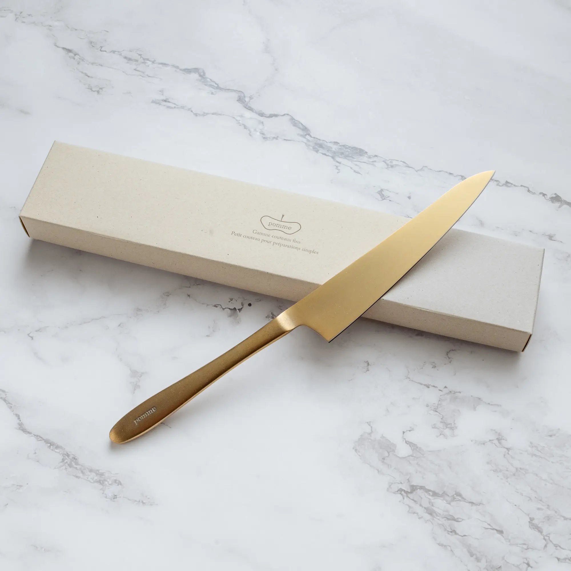 Aranyozott késkészlet, 3db - kézzel készült - "pomme" sorozat - Shizu Hamono