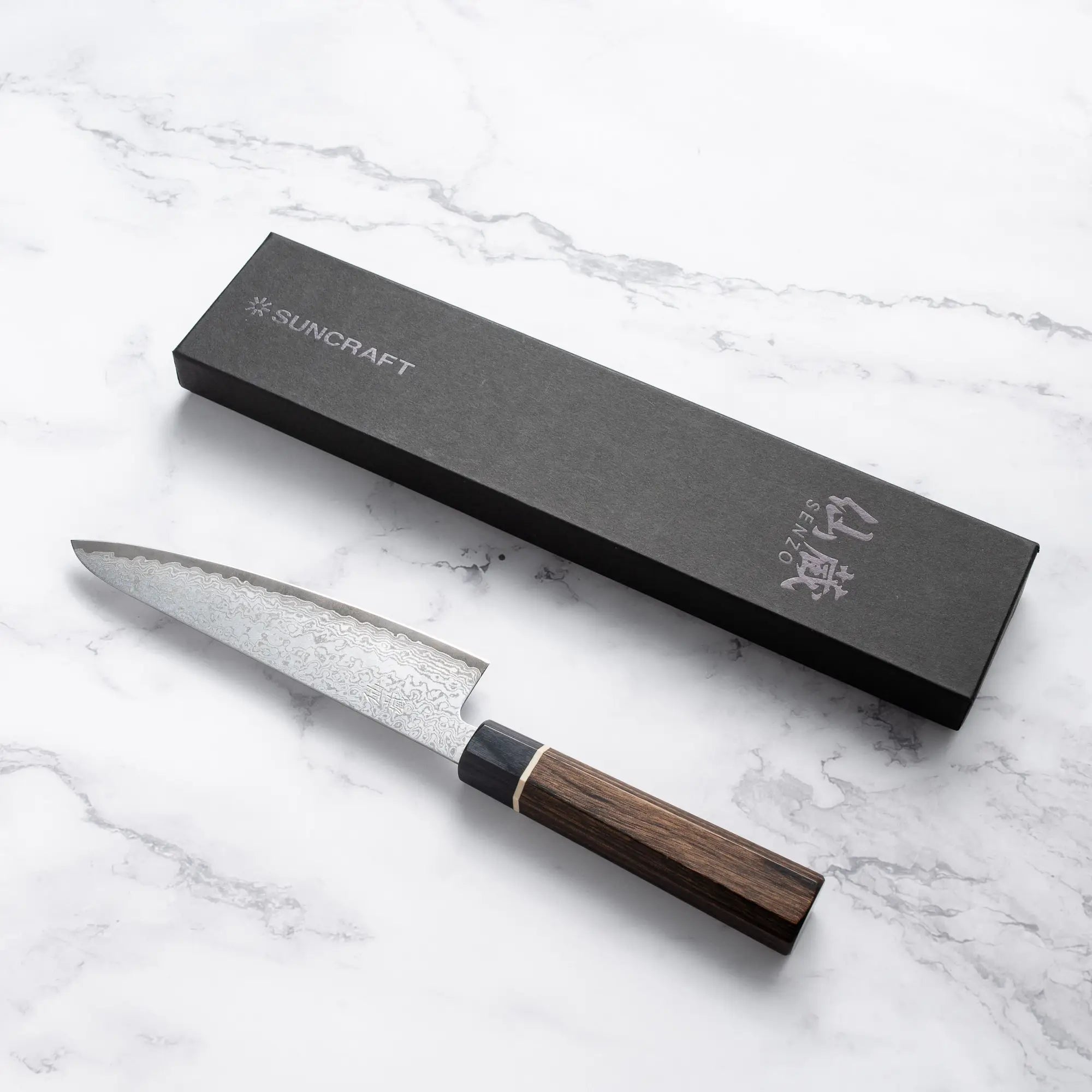 Suncraft Kis SANTOKU - VG-10 - Nikkel Damaszt - 143mm