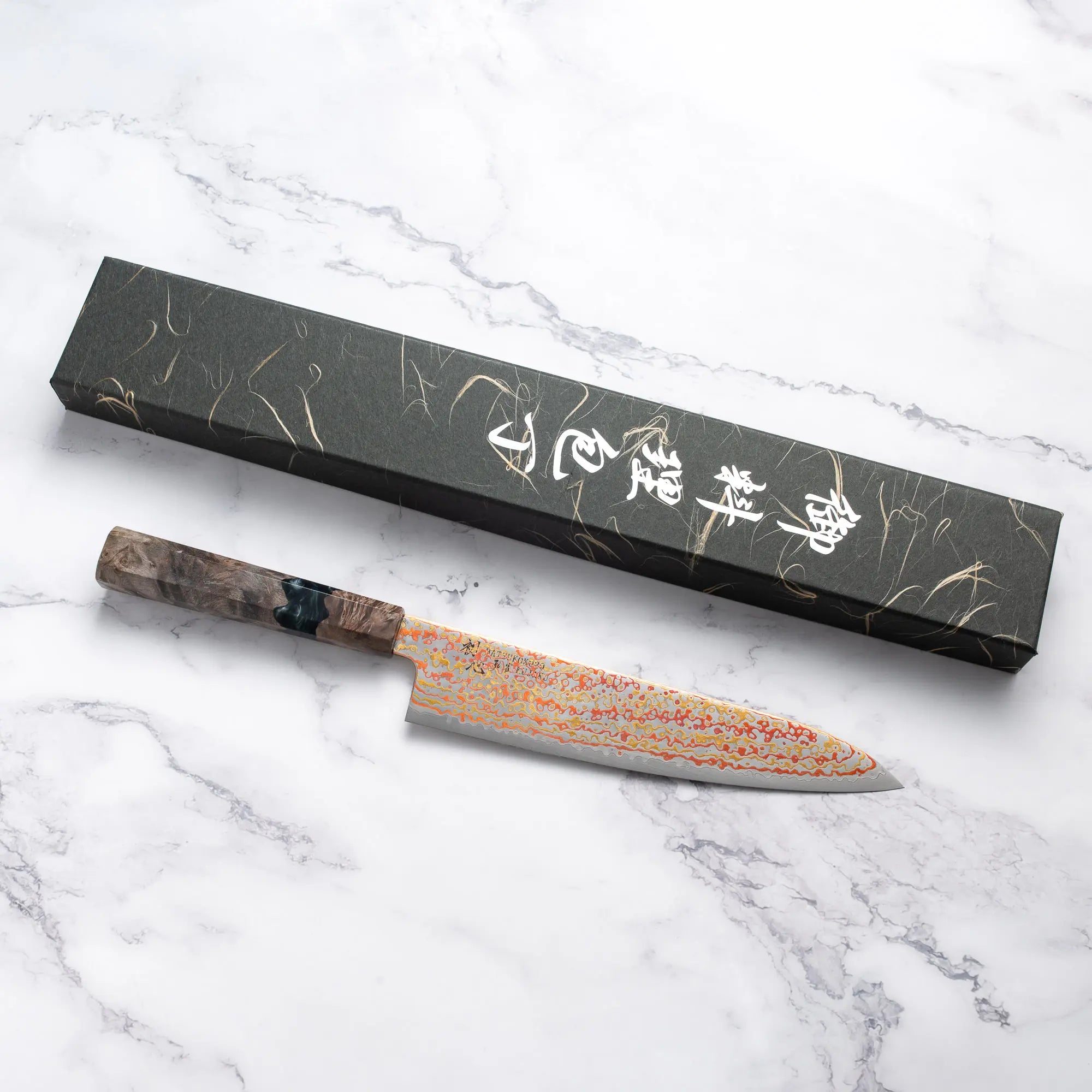HATSUKOKORO - Kujaku - V-Toku2 - Rainbow Damaszkusz - GYUTO - 210 mm