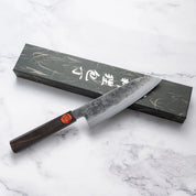 Shigeki Tanaka - Blue #2 - Damascus Kurouchi - SANTOKU - 165 mm