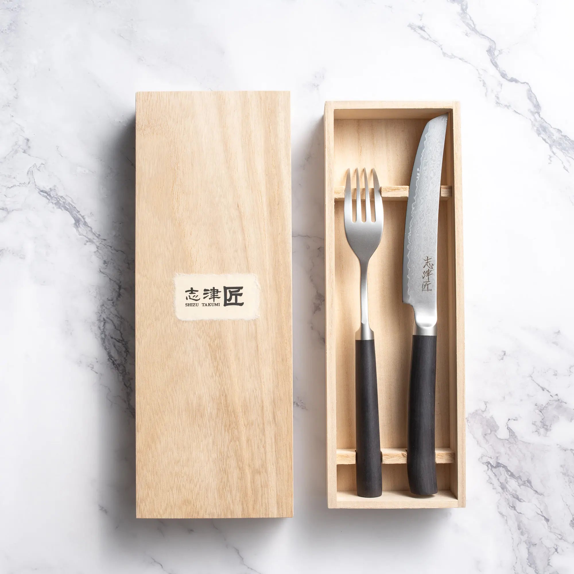 Shizu Hamono Steak kés & villa szett - Miyako sorozat