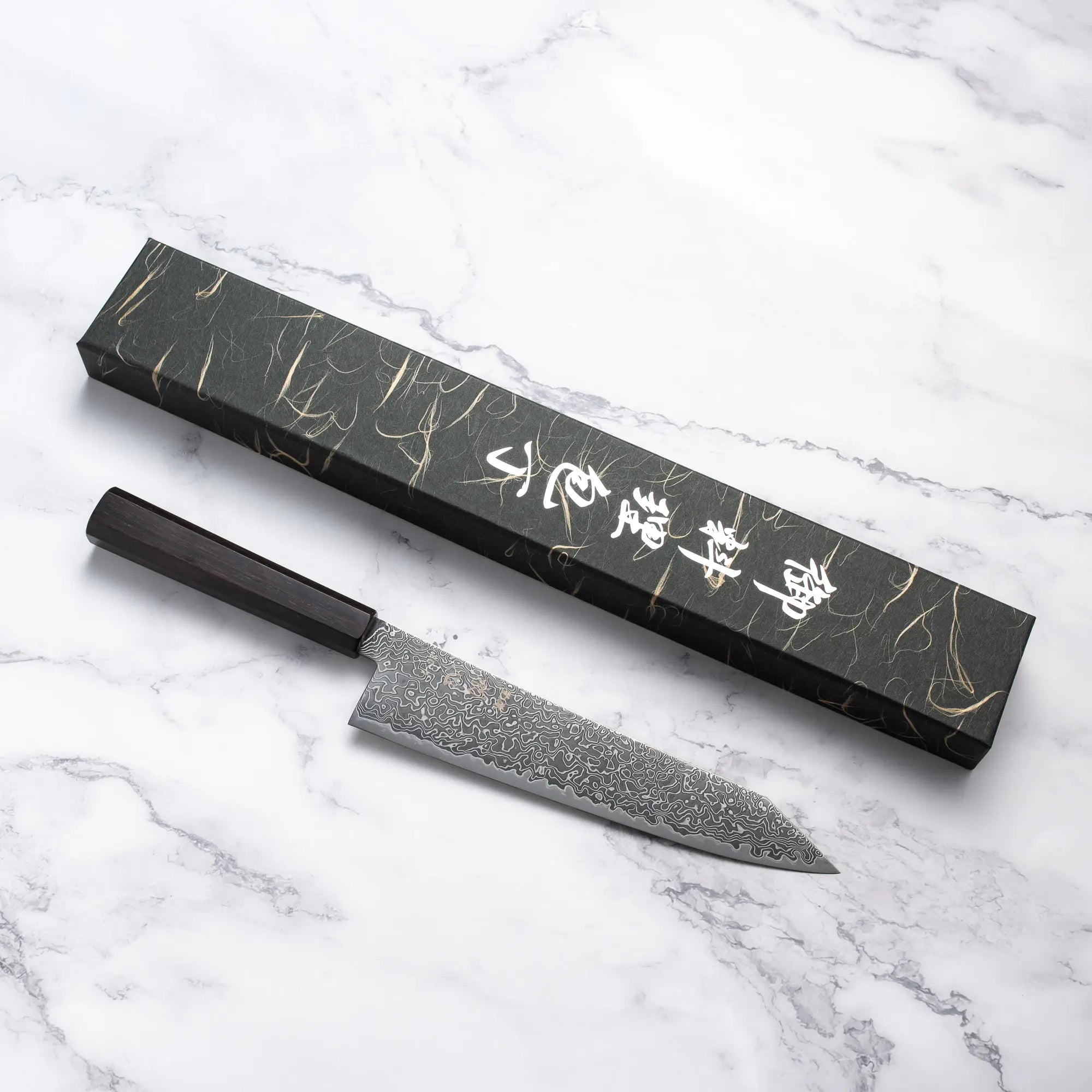 HATSUKOKORO - Ryuhyo Kurozume Damascus - SG2 - KIRITSUKE GYUTO - 210mm