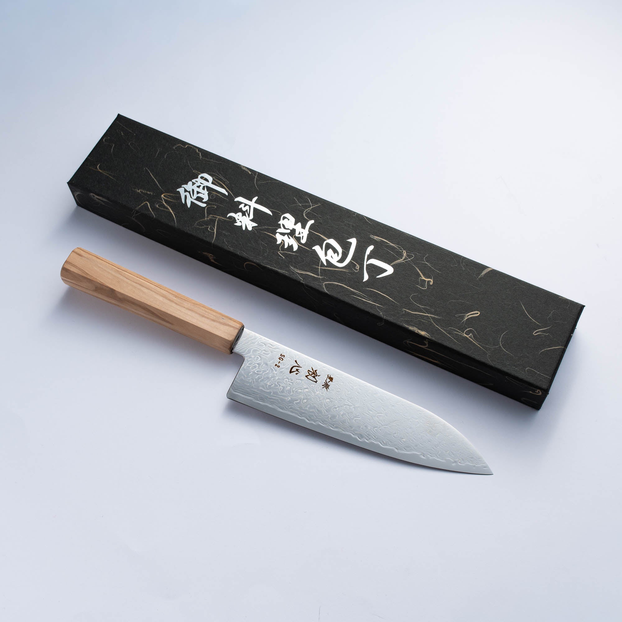 HATSUKOKORO - Ryuhyo - Damascus Migaki - SG2 - SANTOKU - 180mm